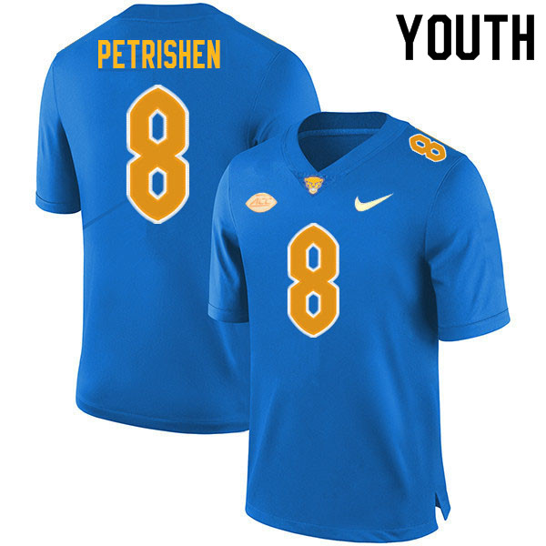 Youth #8 John Petrishen Pitt Panthers College Football Jerseys Sale-Royal